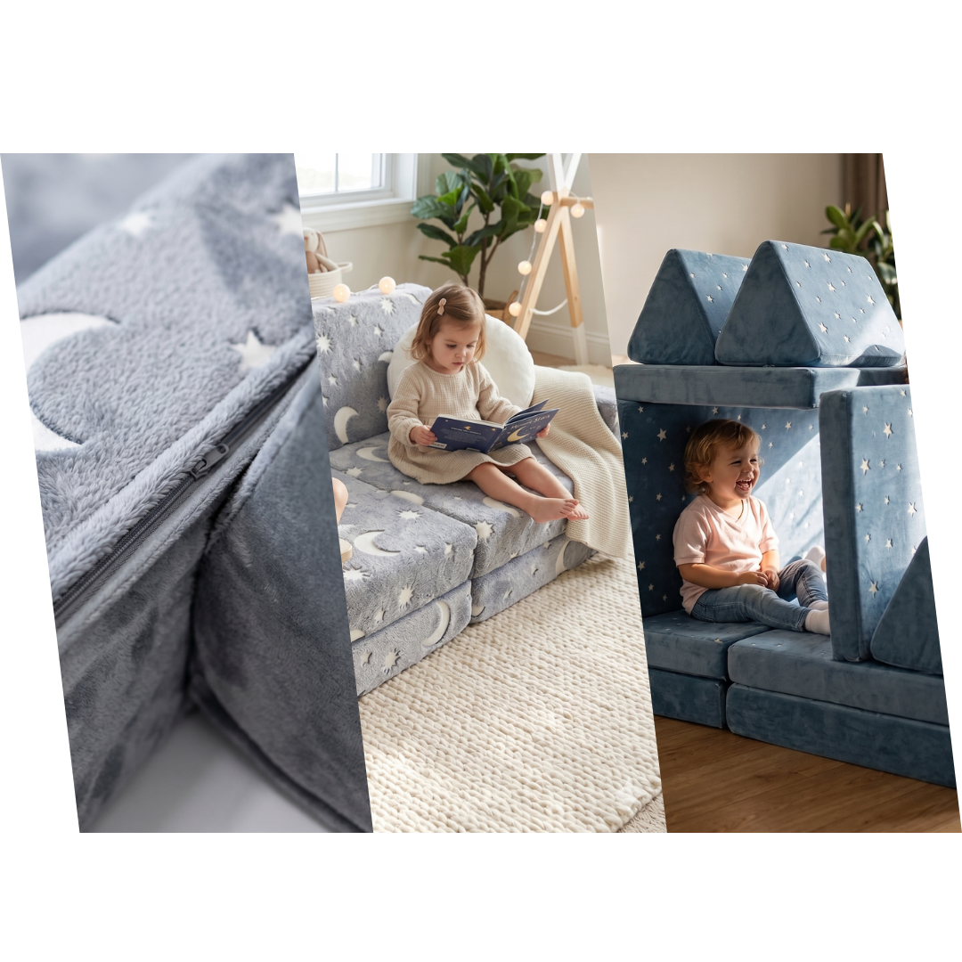 Spielcouch-Sofa für Kinder – 15-teiliges Set für Schlaf- und Spielbereich