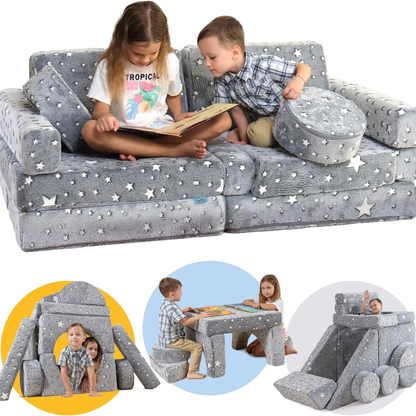 Spielcouch-Sofa für Kinder – 15-teiliges Set für Schlaf- und Spielbereich