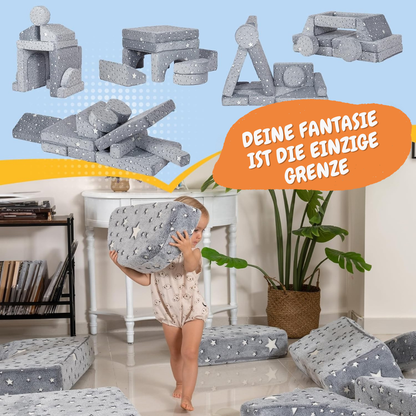 Spielcouch-Sofa für Kinder – 15-teiliges Set für Schlaf- und Spielbereich