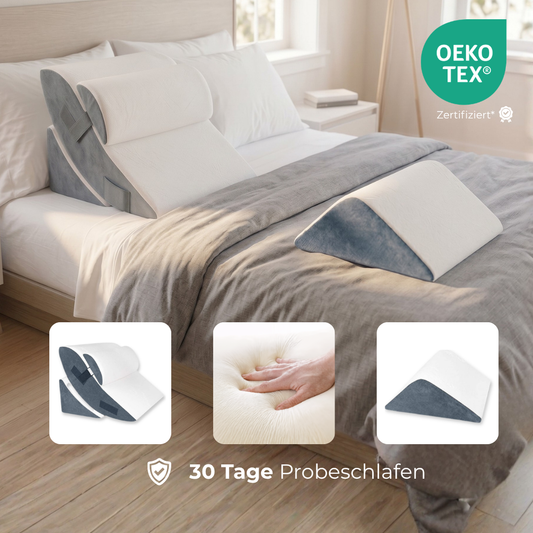 4-in-1 Ergonomie-Keilkissen: Rundum-Entlastung für Nacken, Rücken, Knie und Beine